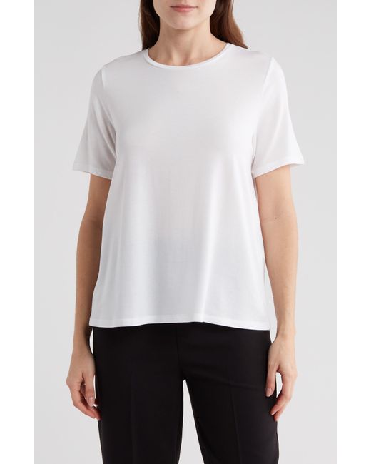 Eileen Fisher White Crewneck ® Lyocell T-shirt
