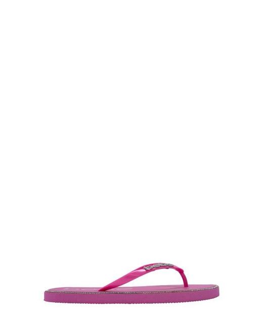 Bebe Pink Rhinestone Flip Flop