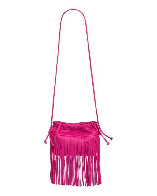 Rebecca Minkoff Pink Fringe Night Out Leather Crossbody Bag