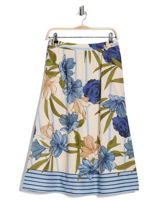 Halogen® Blue Border Full Maxi Skirt