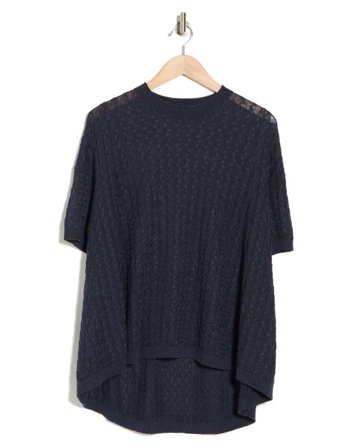 Theory Blue Sculpted Cable Stitch Sweater