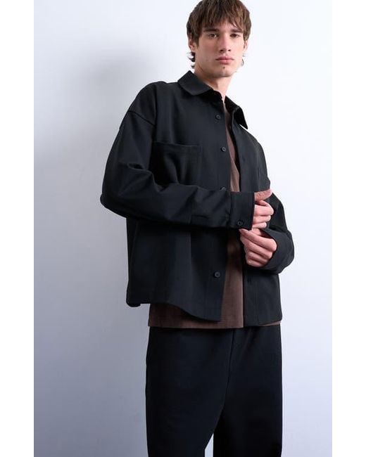 Topman Blue Double Pocket Jersey Jacket for men
