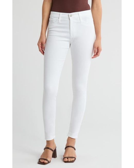 AG Jeans White Farrah High Waist Skinny Jeans