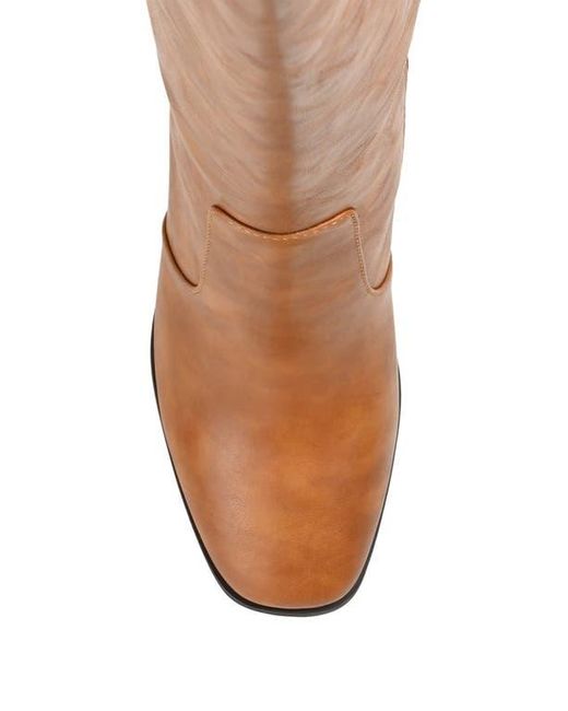 Journee Collection Brown Karima Vegan Leather Tall Boot