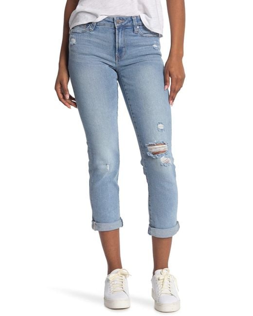 RACHEL Rachel Roy Kindness Mid Rise Girlfriend Ankle Jeans in Blue