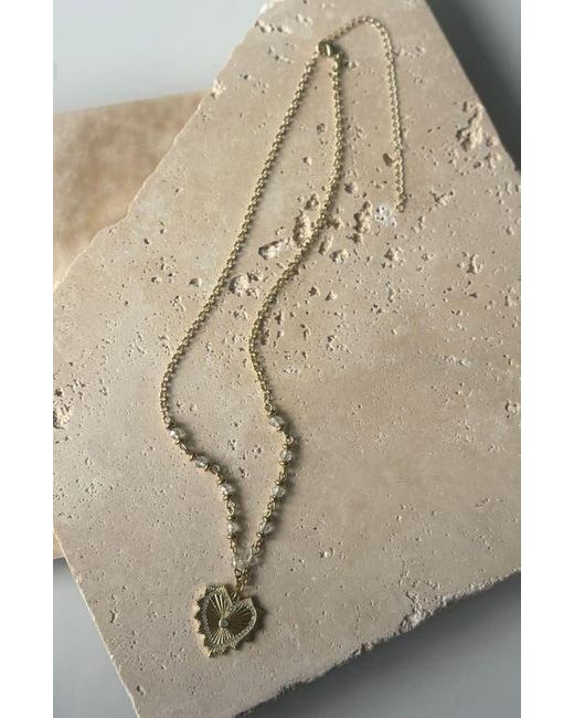 Adornia Metallic Cubic Zirconia Heart Pendant Necklace