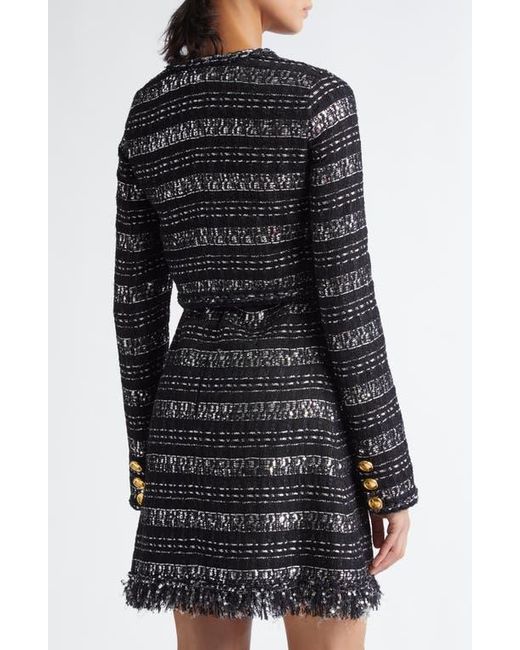 Giambattista Valli Sequin & Metallic Tweed Crop Jacket in Black | Lyst