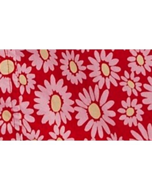 Free People Red Lucinda Floral Print Midi Dress