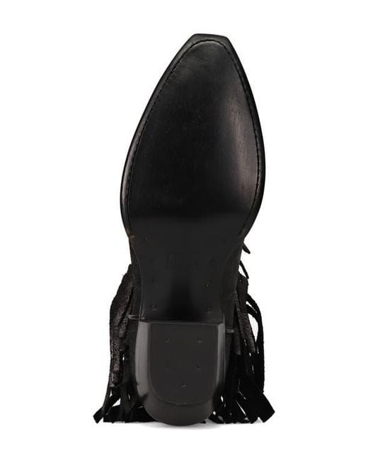 Frye Black Sacha Fringe Bootie