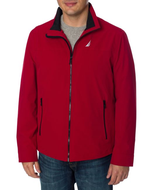 Nautica Red Lightweight Stretch Water Resistant Golf Jacket for men