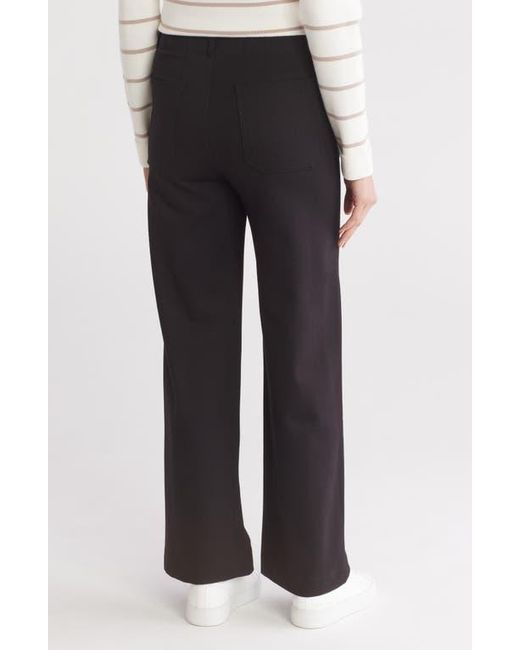 Tahari Black Long Ponte Patch Pocket Pants