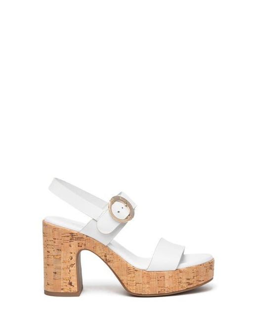 Nero Giardini White Slingback Platform Sandal