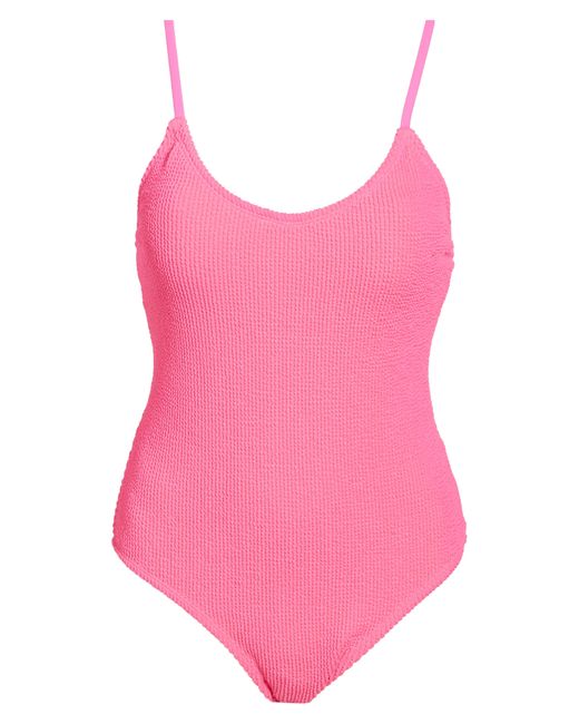 Cyn and Luca Pink Tamia Pucker One-piece Swimsuit