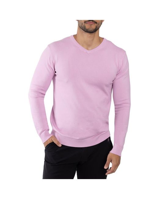 Xray Jeans Purple Ribbed V-Neck Sweater for men