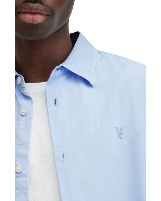 AllSaints Blue Tahoe Button-Up Shirt for men
