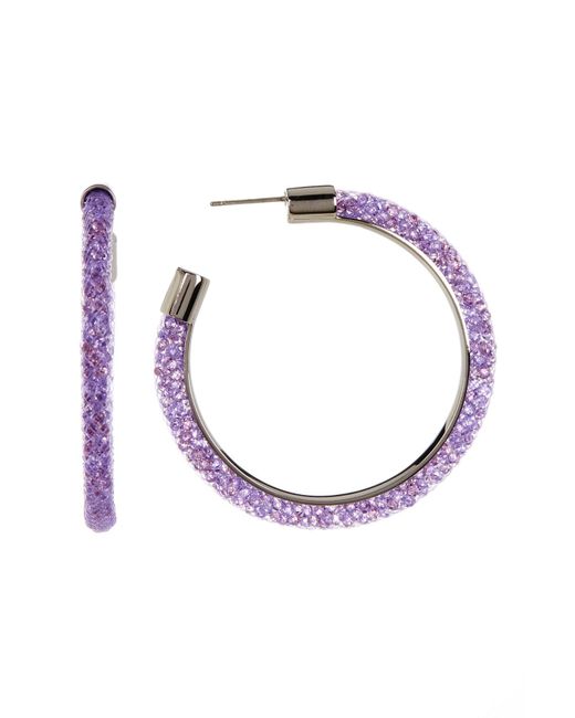 Swarovski Purple Stardust Hoop Earrings
