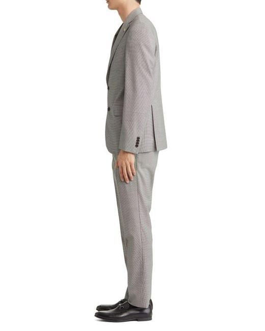 Ted Baker Gray Roger Extra Slim Fit Mini Houndstooth Wool Suit for men