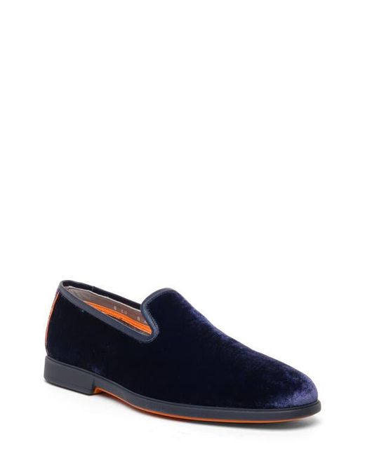 Santoni Blue Smooth Smoking Slipper for men