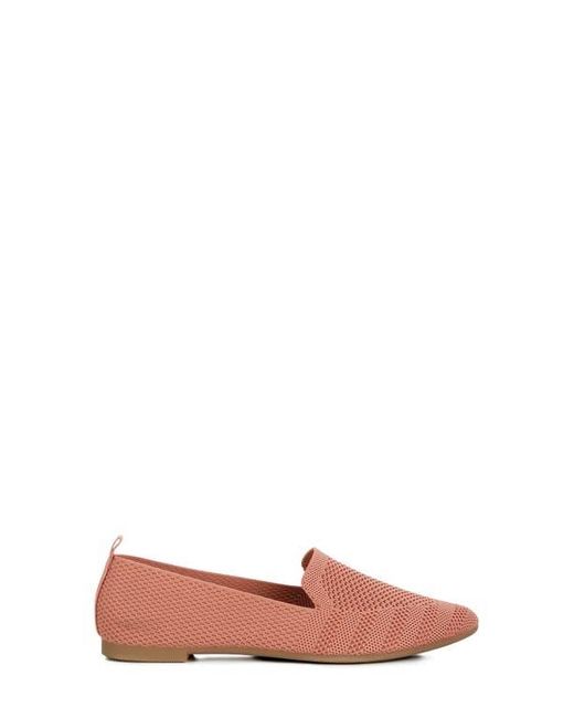 LONDON RAG Pink Akili Textured Knit Pointed Toe Flat