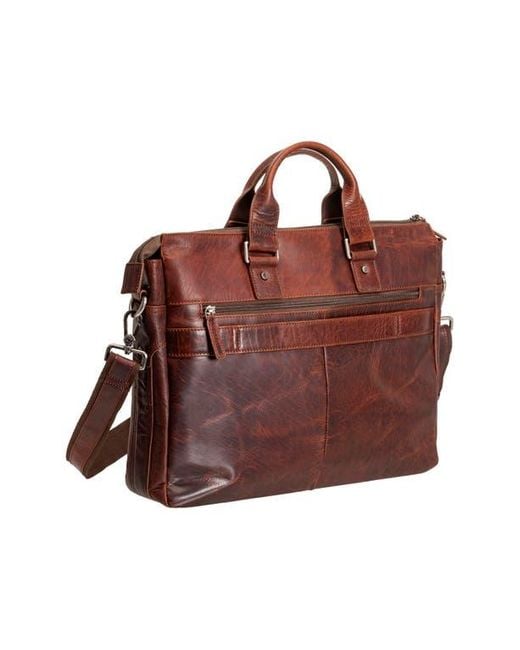 Mancini Brown Leather Briefcase for men