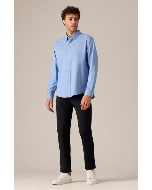 Rhone Blue Commuter Pro Button-Up Shirt for men