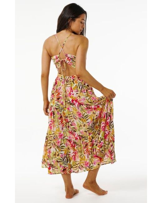 Rip Curl White Copacabana Smocked Midi Sundress