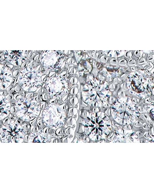 Jardin Blue Pavé Cubic Zirconia Leaf Cluster Stud Earrings
