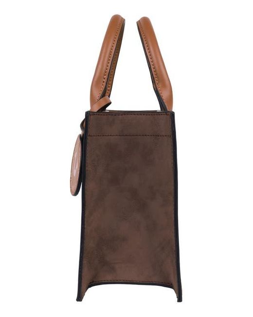 True Religion Brown Top Handle Box Tote Bag