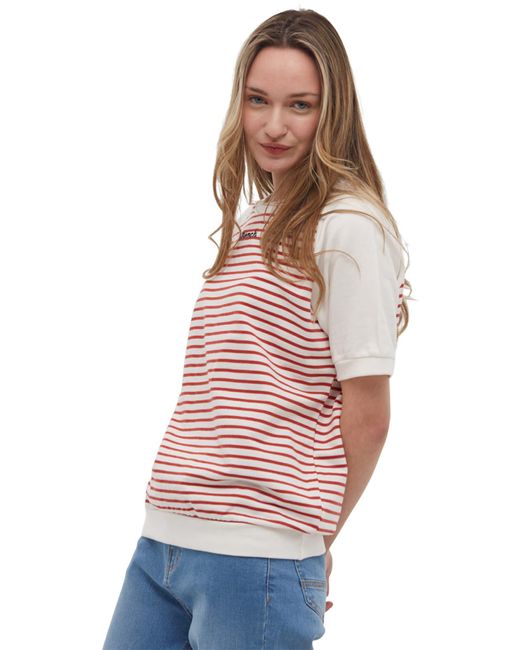 Bench Red Masina Stripe Raglan Sleeve T-shirt