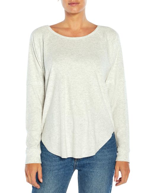 Three Dots White Brushed Raglan Sweater In Heather At Nordstrom Rack