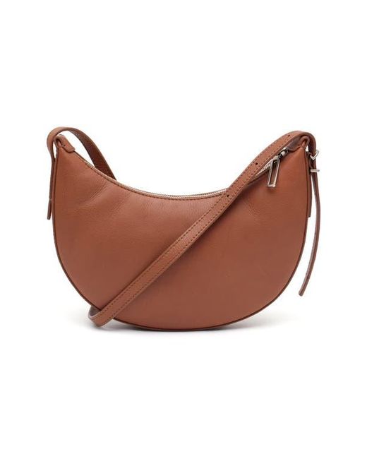 New Amsterdam Leatherworks Brown Silas Leather Crossbody Bag