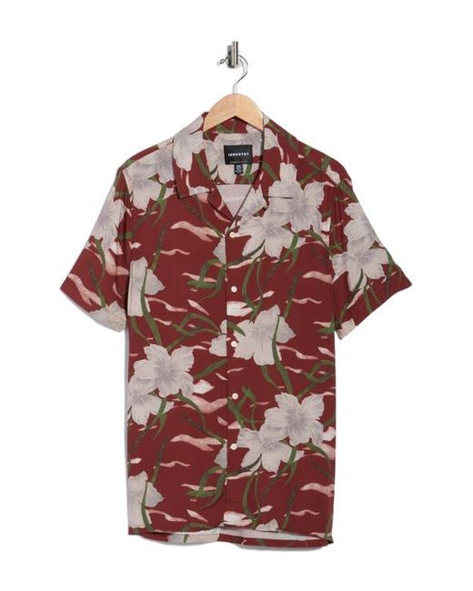 INDUSTRY REPUBLIC CLOTHING Red Floral Camp Shirt for men