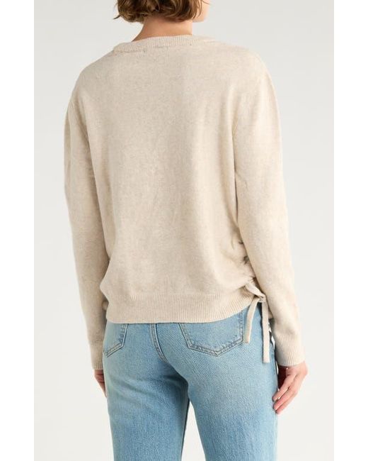 French Connection White Side Drawstring Tie Sweater