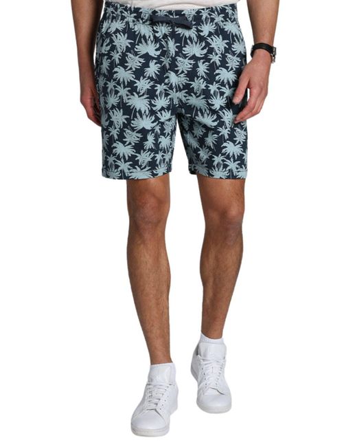 Jachs New York Blue Palm Tree Print Pull-on Shorts for men