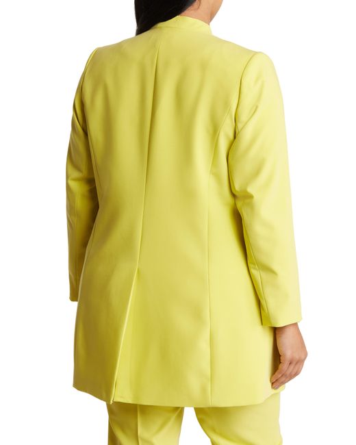 Calvin Klein Yellow Open Front Long Blazer