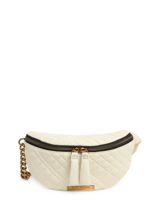 Kurt Geiger Brixton Quilted Belt Bag in Natural Lyst