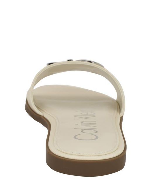 Calvin Klein White Kacian Slide Sandal