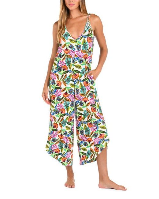 Sunshine 79 Multicolor Jungle Crop Wide Leg Cover-Up Jumpsuit