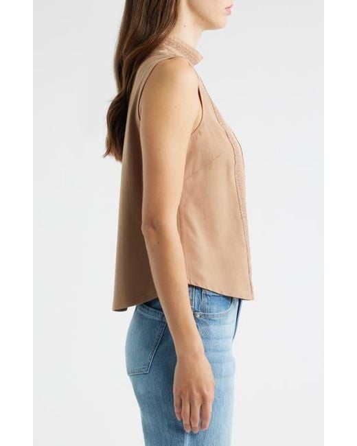 Wit & Wisdom Blue Sleeveless Mock Neck Shell