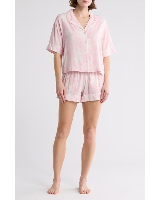 Tart Collections Pink Kine Challis Short Sleeve Button-Up Shirt & Shorts Pajamas