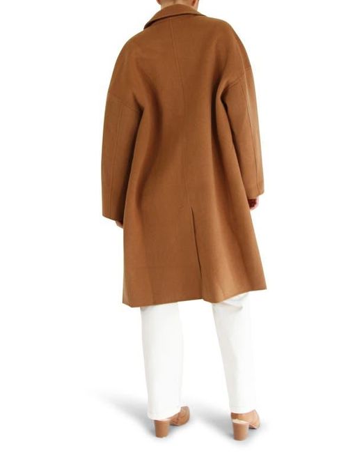 Belle & Bloom Brown Amnesia Oversize Double Breasted Wool Blend Coat