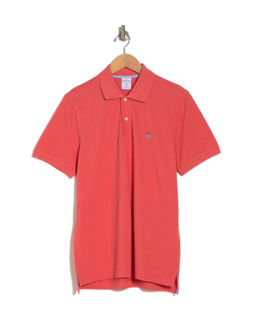 Brooks Brothers Red Piqué Solid Short Sleeve Polo for men