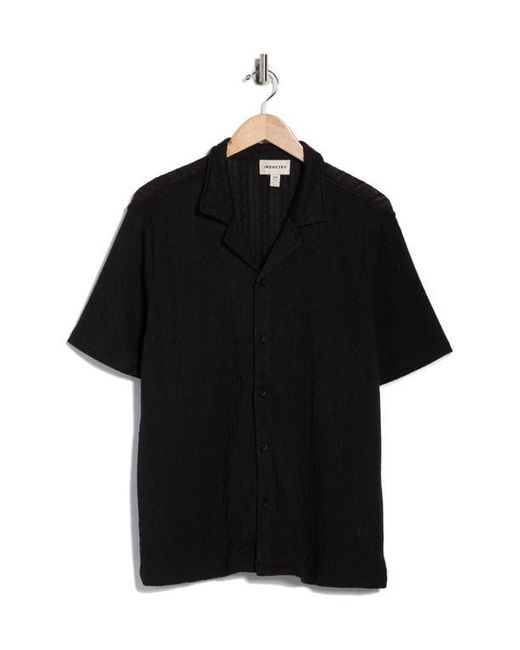 INDUSTRY REPUBLIC CLOTHING Black Textured Camp Shirt for men
