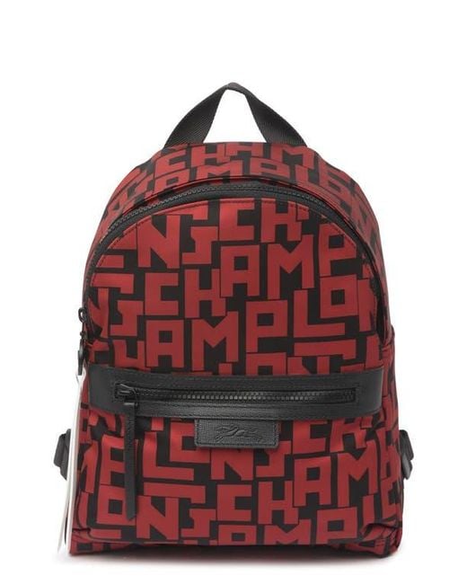 Longchamp Red Le Pilage Small Backpack for men