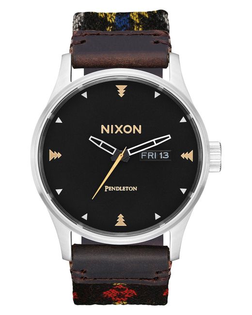 Nixon Multicolor Men's Pendleton Sentry Woven Strap Watch, 42 Mm for men