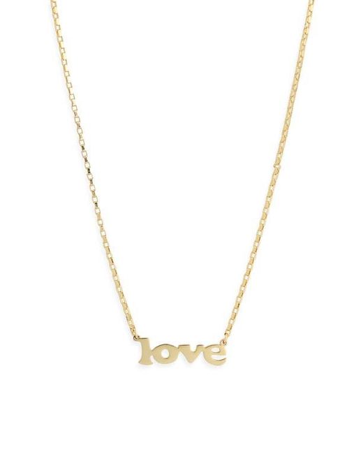Leith Pink Block Love Script Necklace