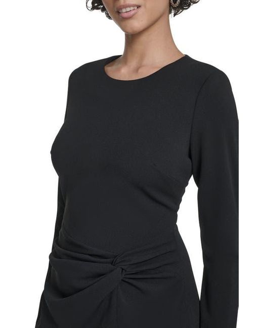 Calvin Klein Black Knot Waist Midi Sheath Dress
