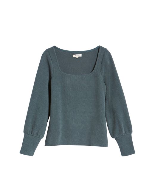 Madewell Ottoman Rib Square Neck Top in Blue | Lyst