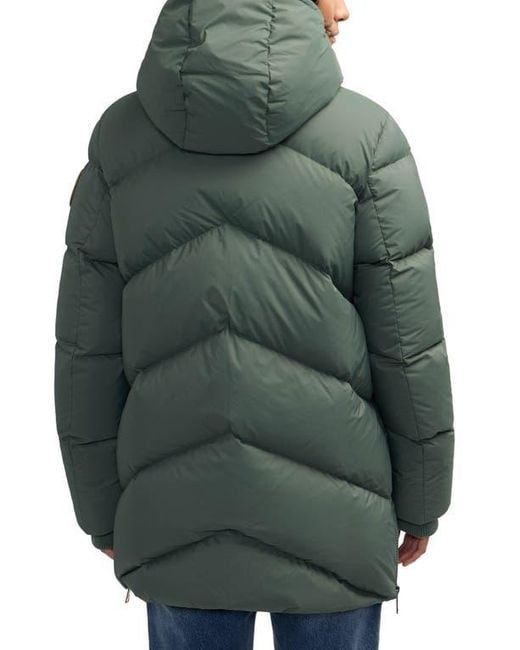 Scotch & Soda Green Fallon Inverted Chevron Quilted Down Jacket