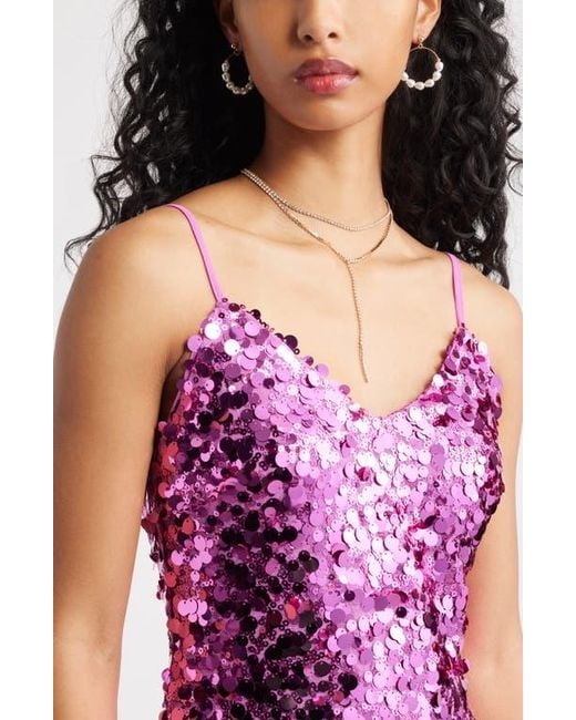 BP. Red V-Neck Sequin Minidress
